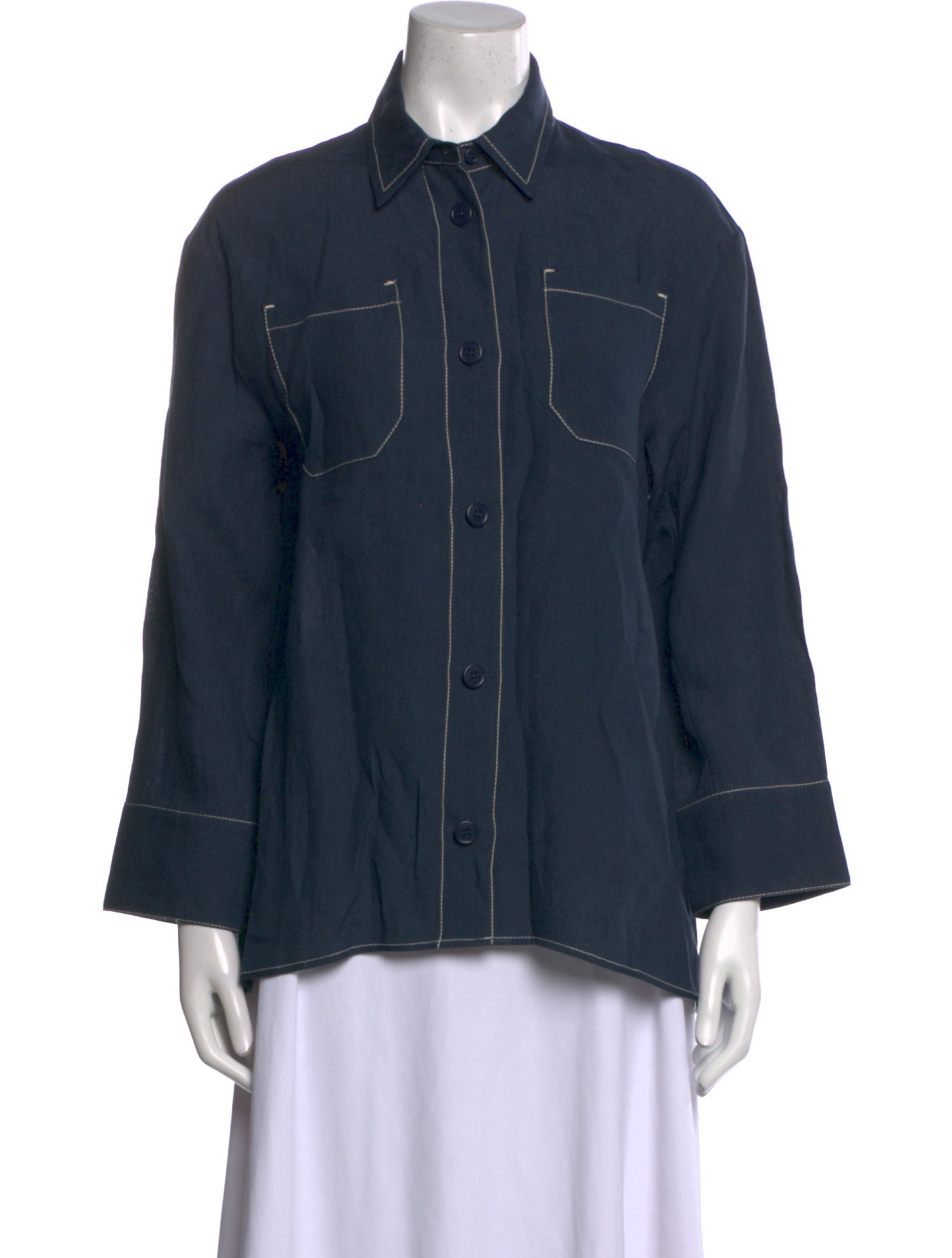 'S Max Mara Long Sleeve Button-Up Top
