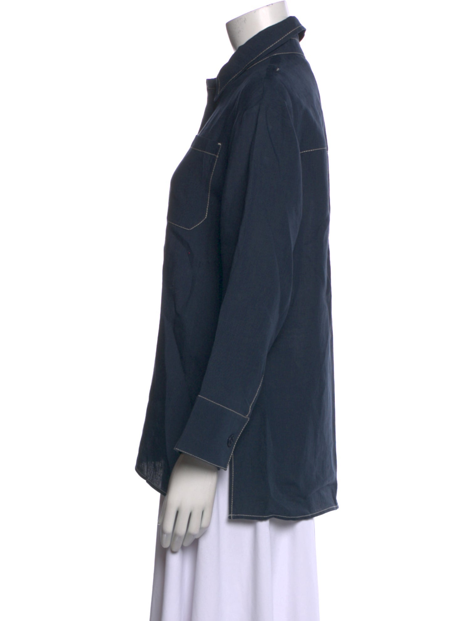 'S Max Mara Long Sleeve Button-Up Top