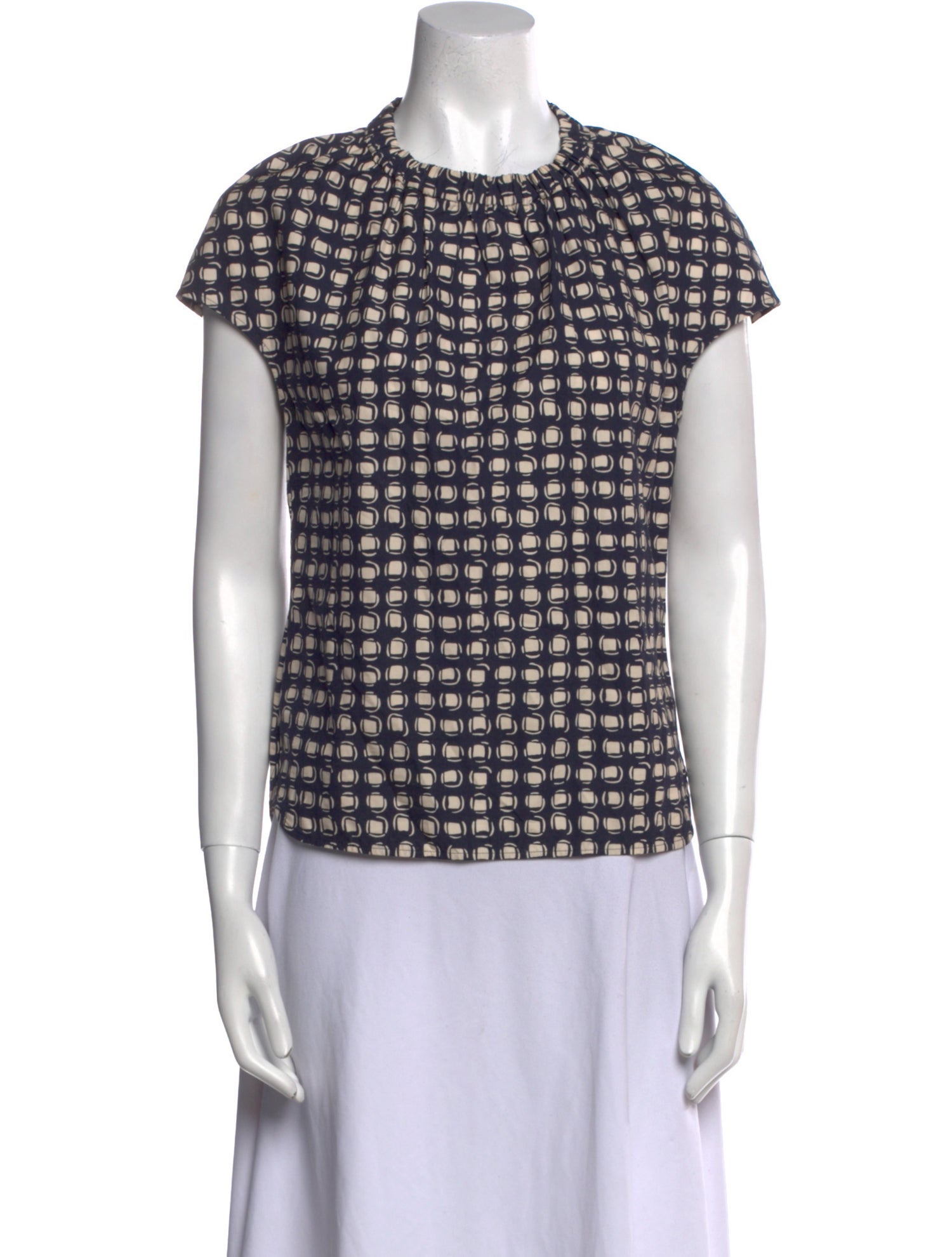 'S Max Mara Printed Crew Neck Blouse