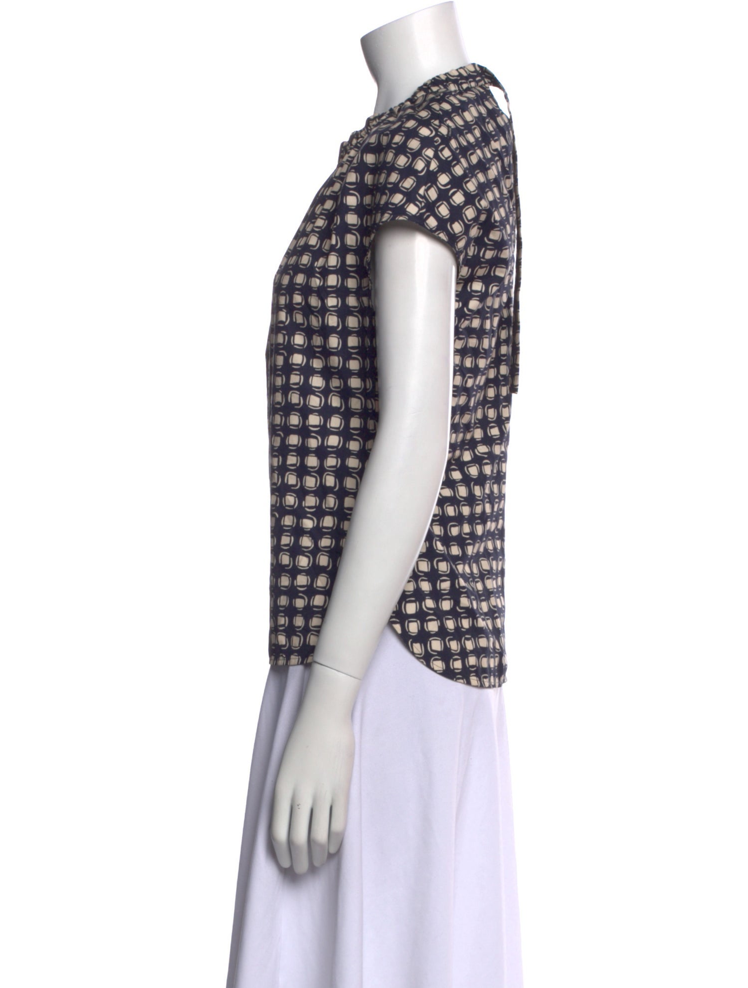 'S Max Mara Printed Crew Neck Blouse