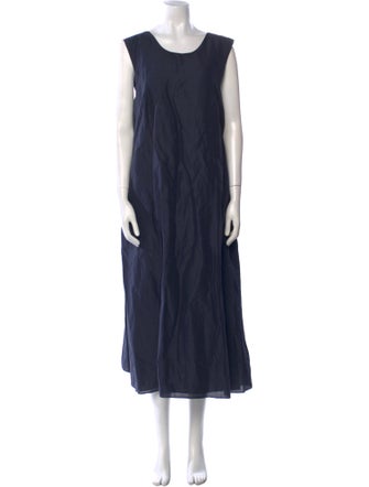 'S Max Mara Scoop Neck Midi Length Dress