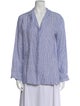 'S Max Mara Linen Striped Button-Up Top