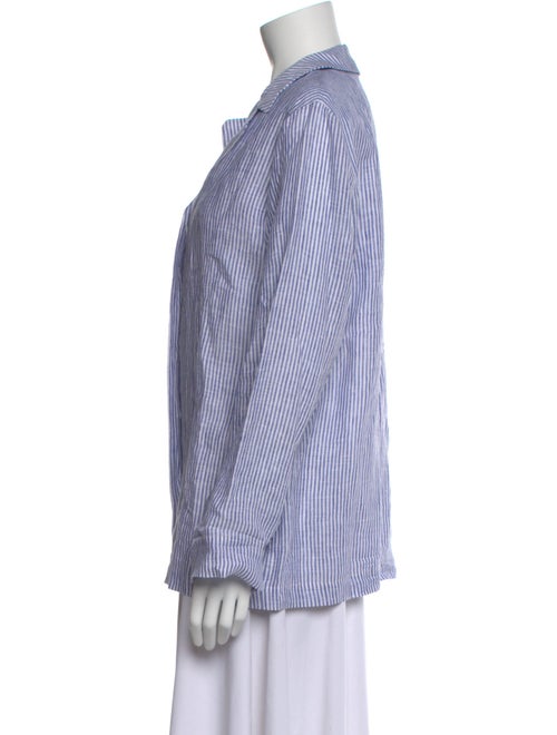 'S Max Mara Linen Striped Button-Up Top