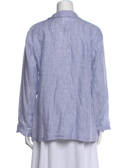 'S Max Mara Linen Striped Button-Up Top