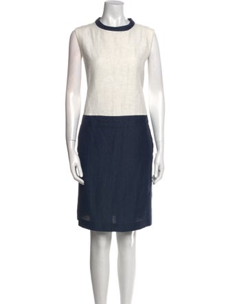 'S Max Mara Colorblock Pattern Knee-Length Dress