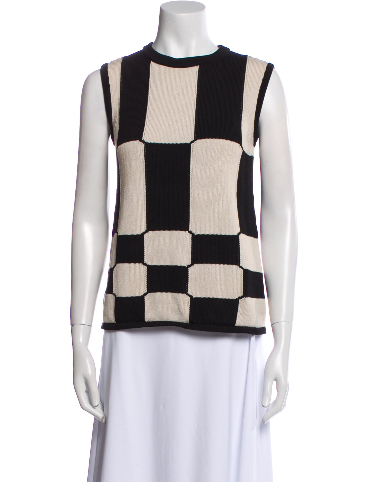 'S Max Mara Colorblock Pattern Crew Neck Sweater