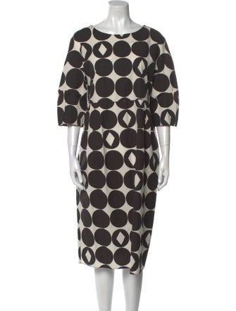 'S Max Mara Polka Dot Print Midi Length Dress