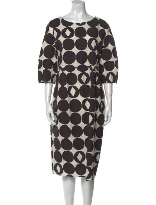 'S Max Mara Polka Dot Print Midi Length Dress