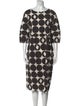'S Max Mara Polka Dot Print Midi Length Dress