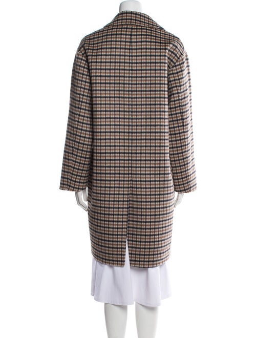 'S Max Mara Virgin Wool Plaid Print Coat
