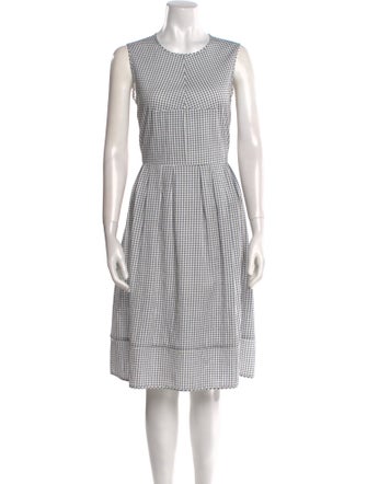 'S Max Mara Plaid Print Midi Length Dress