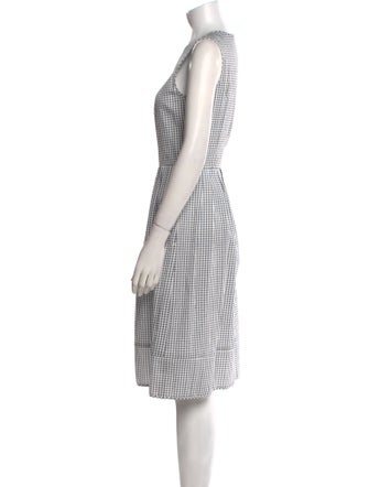 'S Max Mara Plaid Print Midi Length Dress