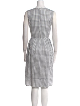 'S Max Mara Plaid Print Midi Length Dress
