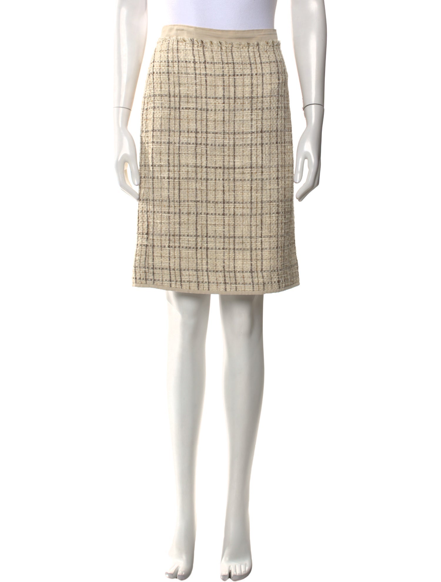 'S Max Mara Plaid Print Knee-Length Skirt