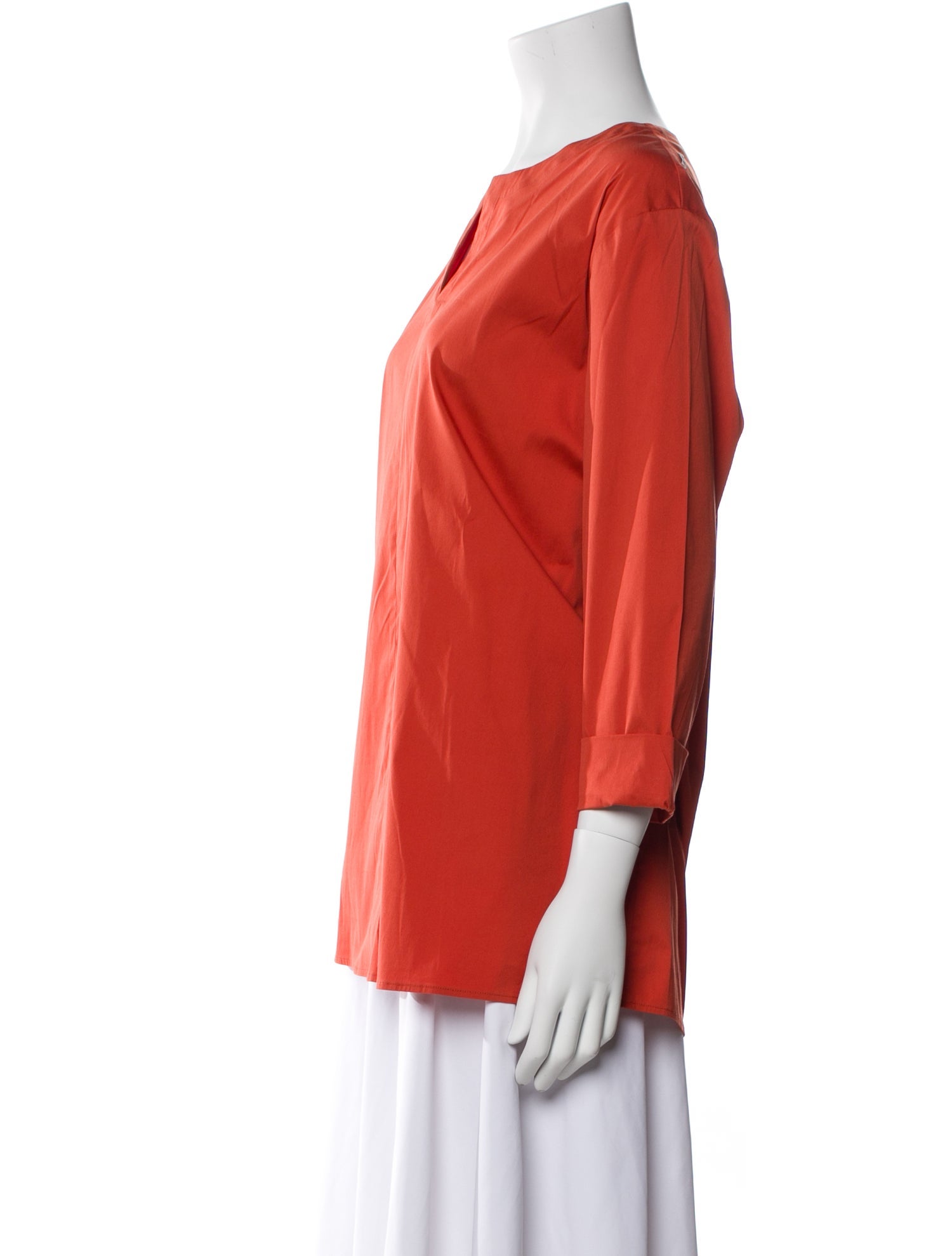 'S Max Mara V-Neck Three-Quarter Sleeve Blouse