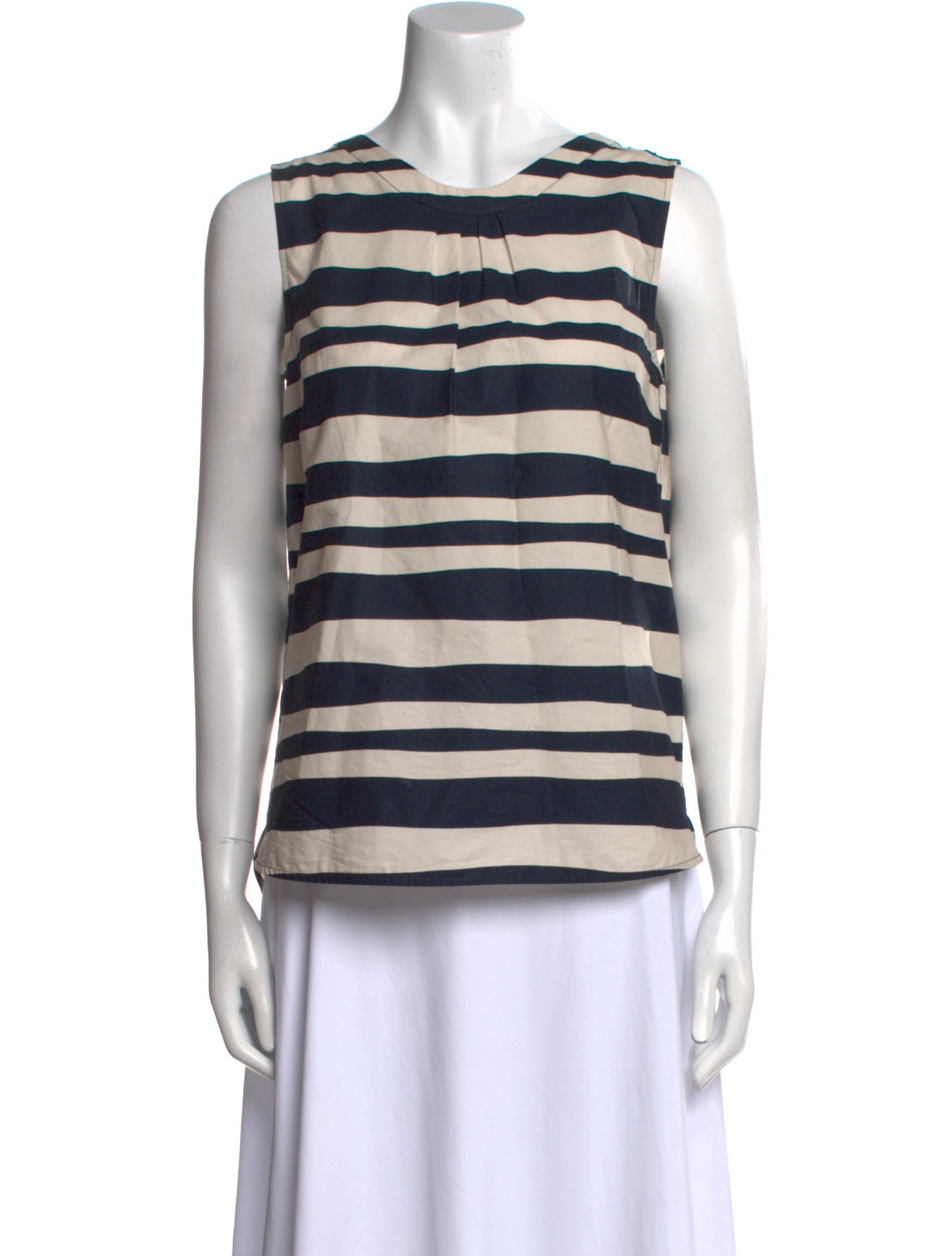 'S Max Mara Striped Scoop Neck Top