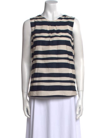 'S Max Mara Striped Scoop Neck Top