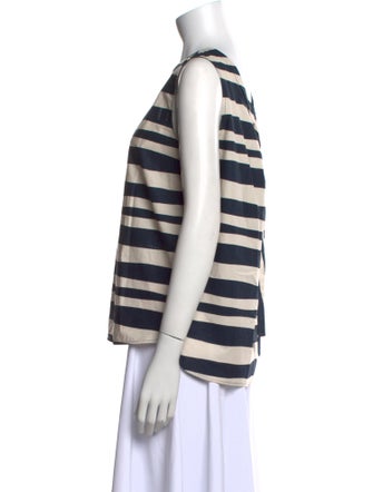 'S Max Mara Striped Scoop Neck Top