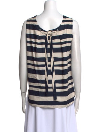 'S Max Mara Striped Scoop Neck Top