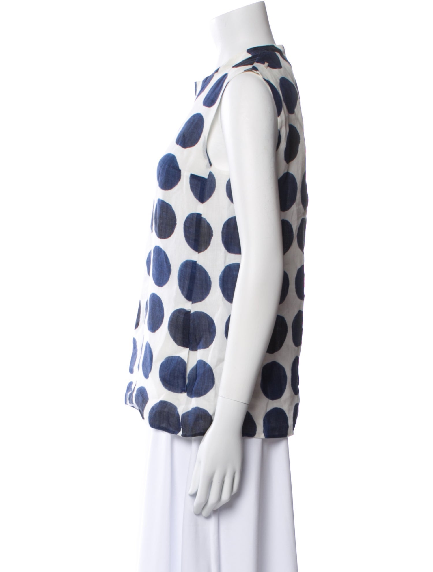 'S Max Mara Polka Dot Print Crew Neck Blouse