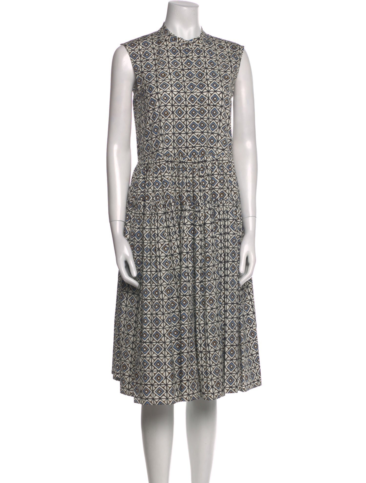 'S Max Mara Printed Midi Length Dress
