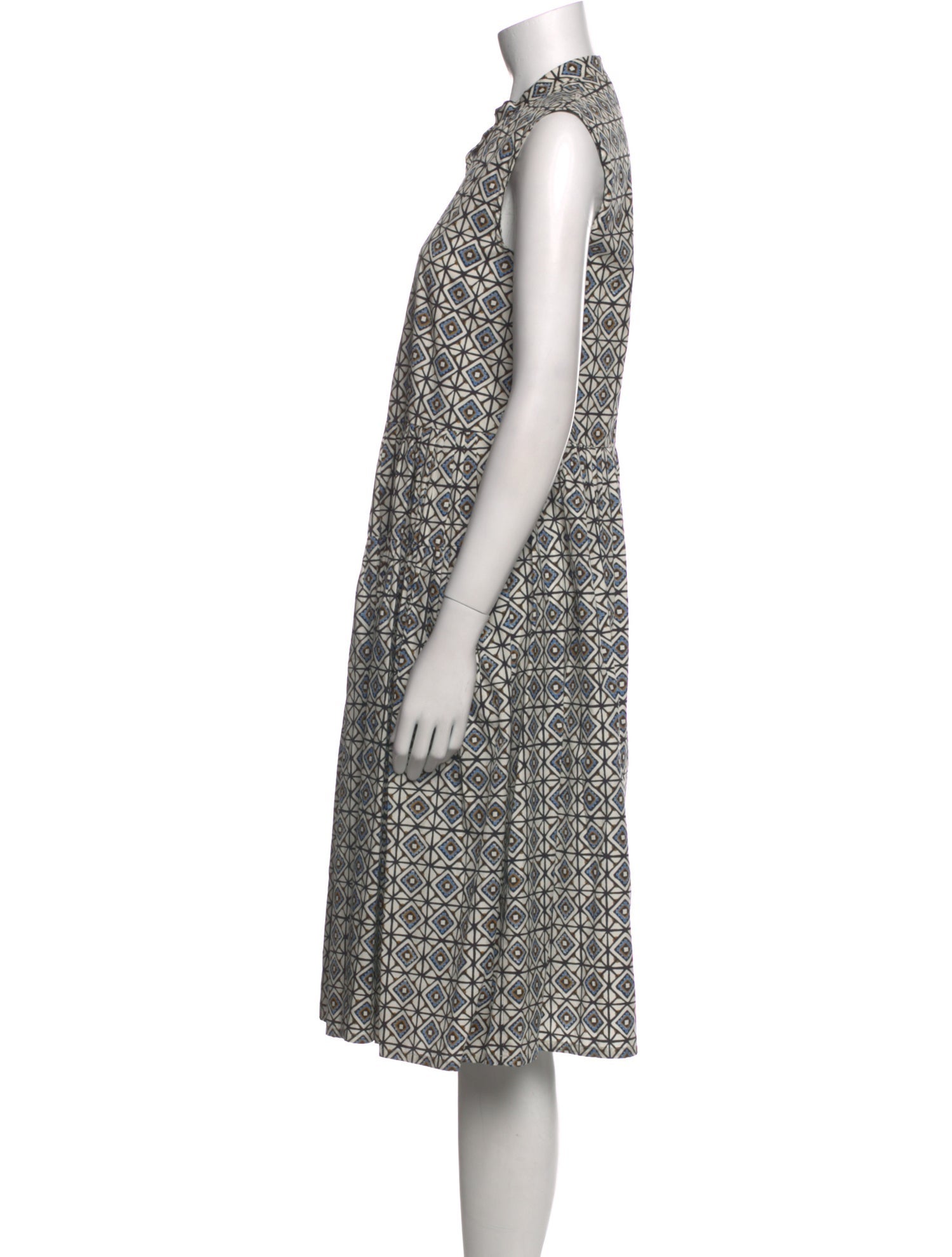 'S Max Mara Printed Midi Length Dress