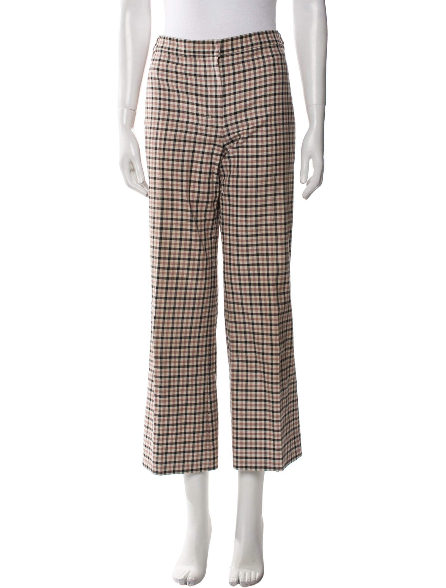 'S Max Mara Plaid Print Wide Leg Pants