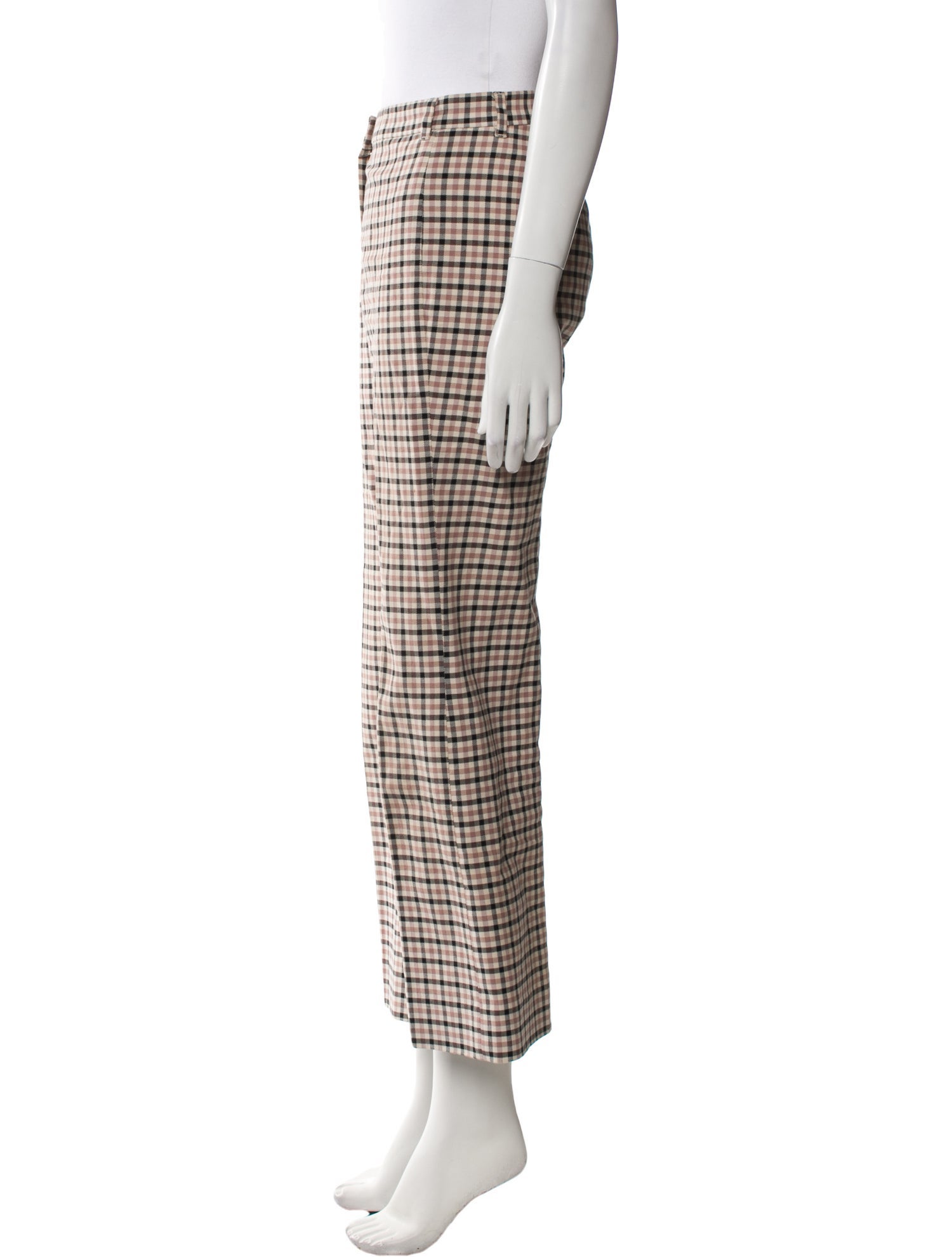 'S Max Mara Plaid Print Wide Leg Pants