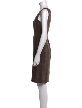 'S Max Mara Square Neckline Knee-Length Dress