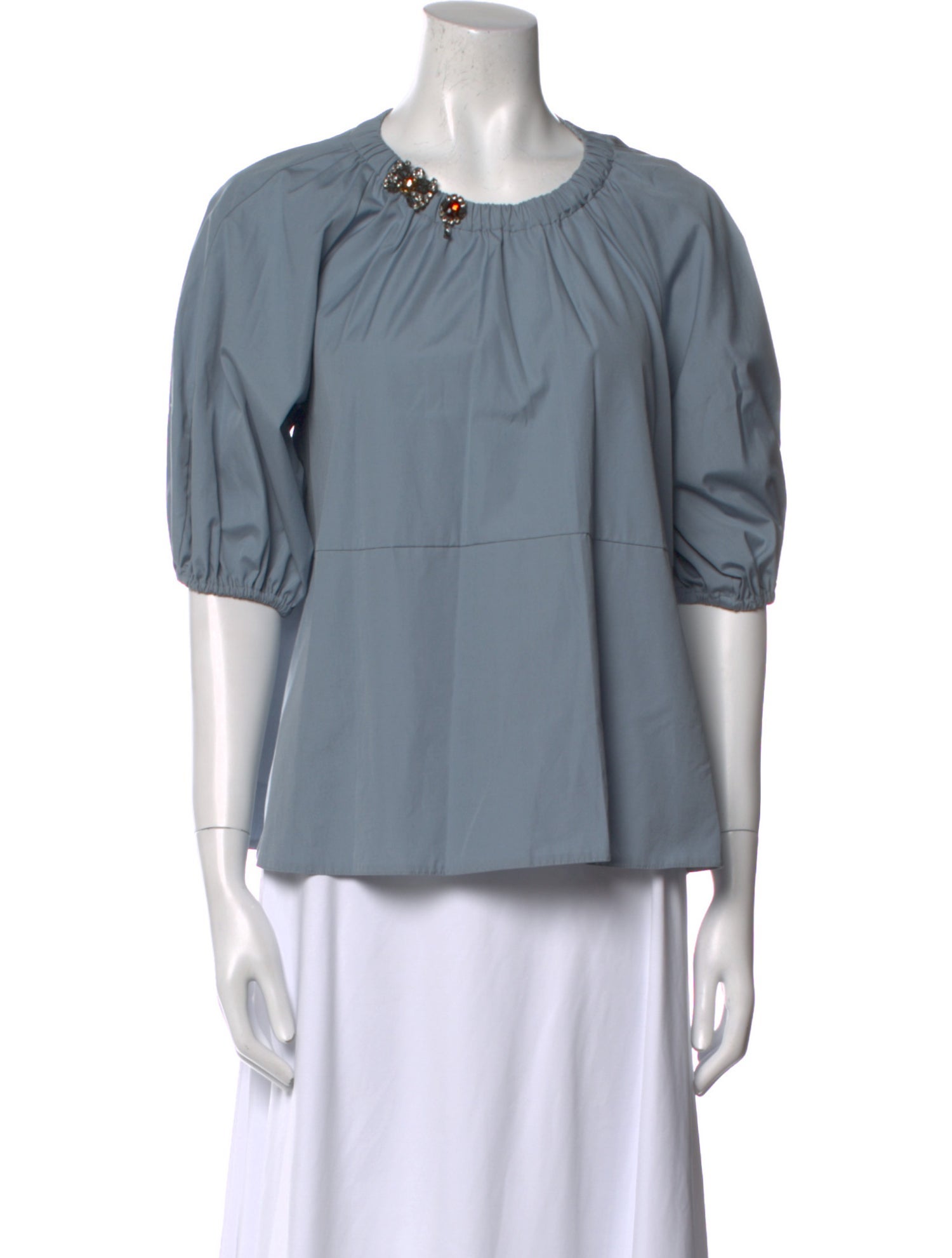 'S Max Mara Scoop Neck Three-Quarter Sleeve Blouse w/ Tags