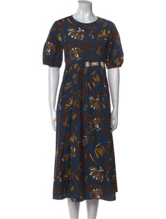'S Max Mara Printed Midi Length Dress