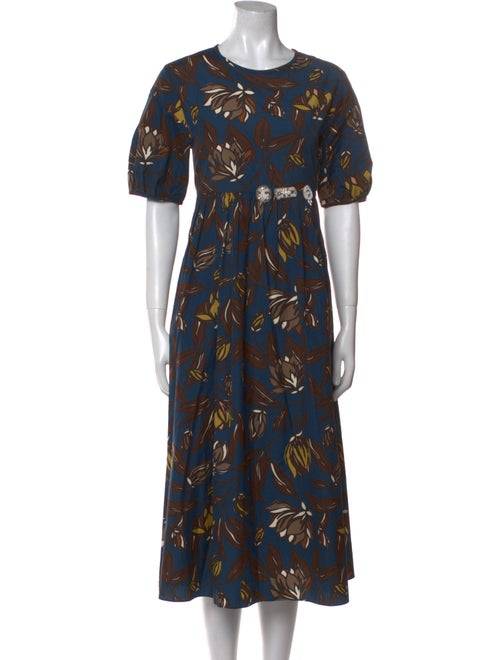 'S Max Mara Printed Midi Length Dress