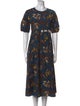 'S Max Mara Printed Midi Length Dress