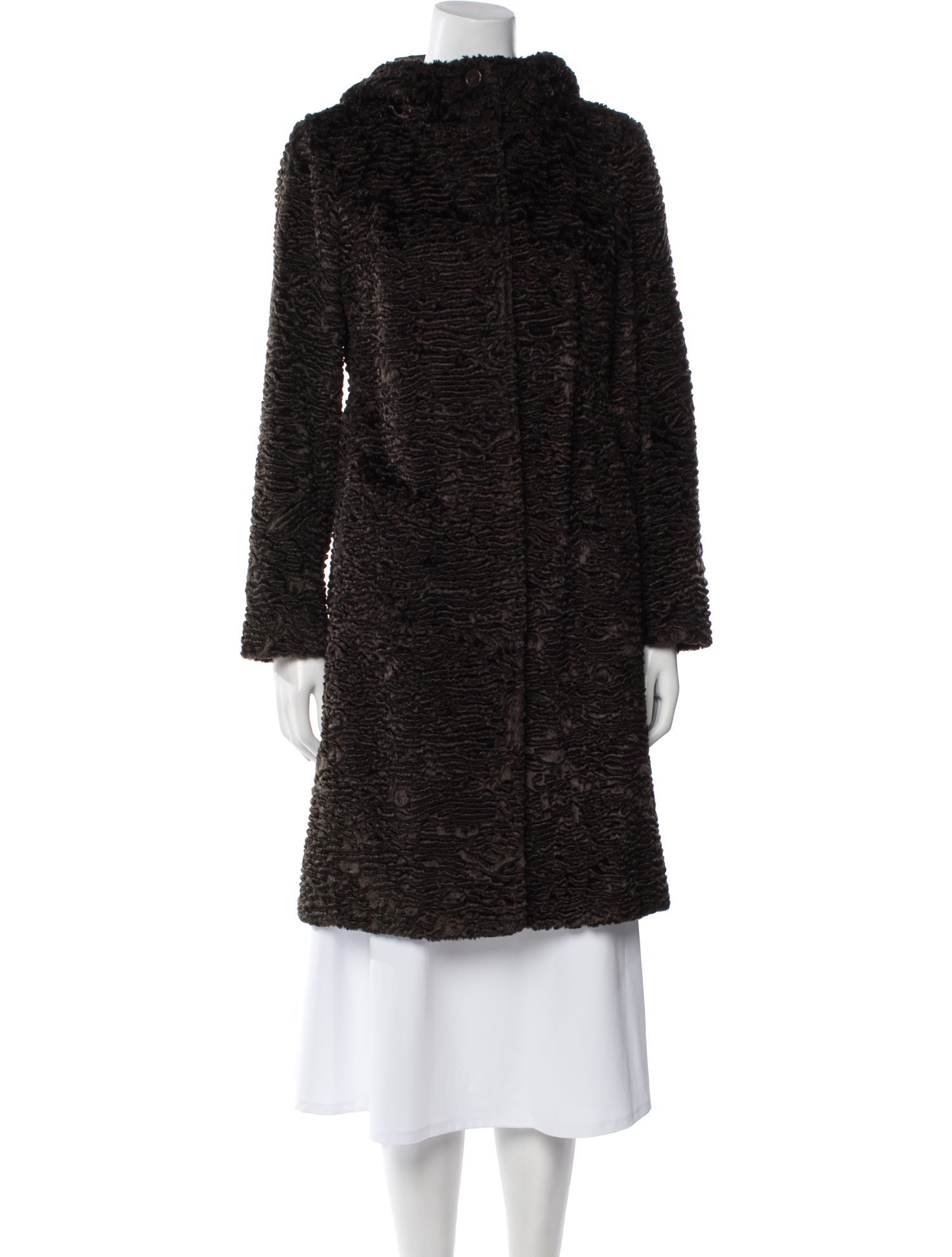 'S Max Mara Faux Fur Animal Print Faux Fur Coat