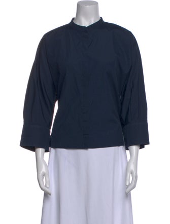'S Max Mara Mock Neck Three-Quarter Sleeve Blouse