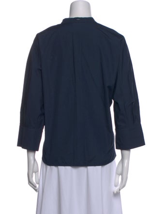 'S Max Mara Mock Neck Three-Quarter Sleeve Blouse