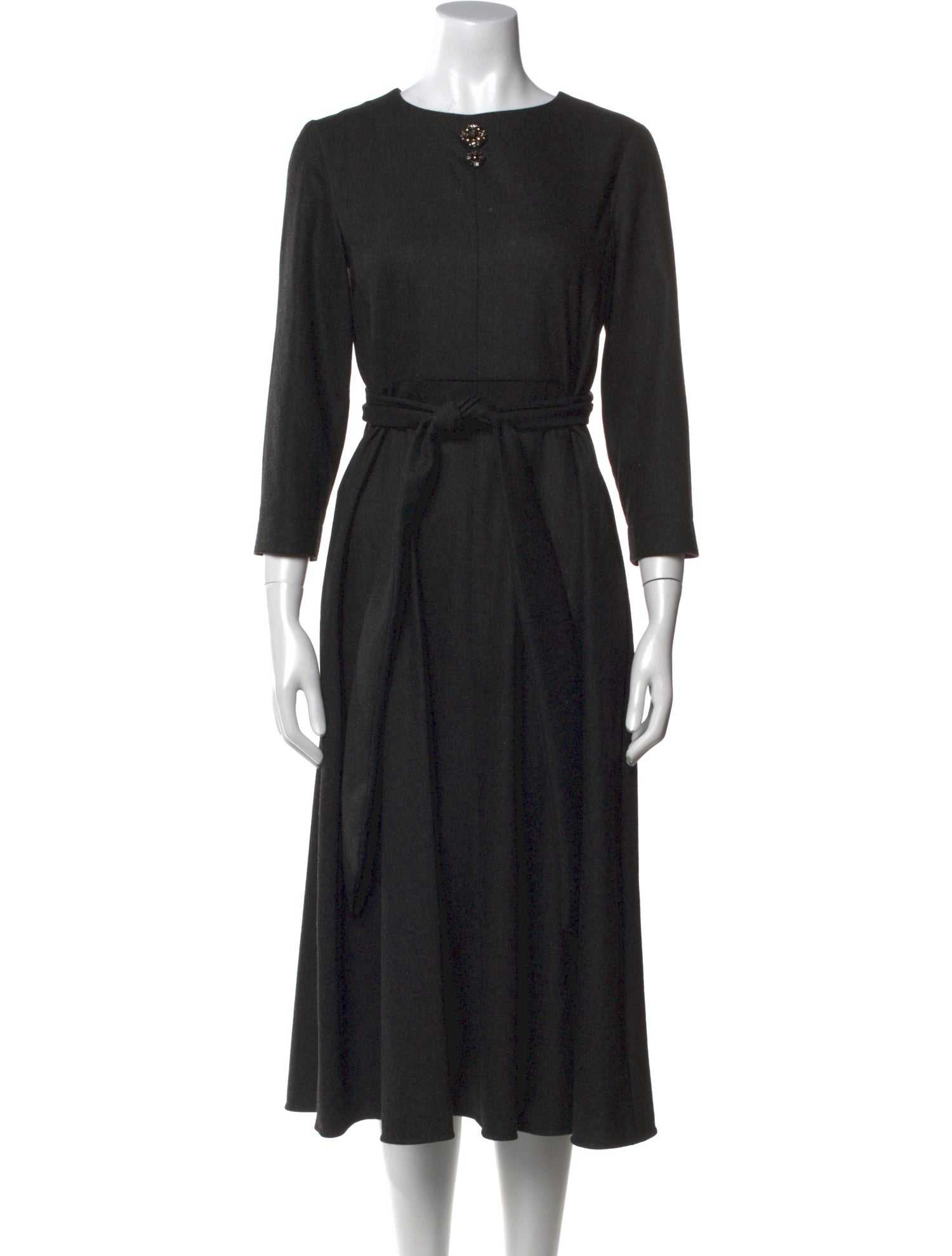 'S Max Mara Virgin Wool Midi Length Dress