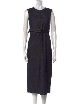 'S Max Mara Crew Neck Midi Length Dress