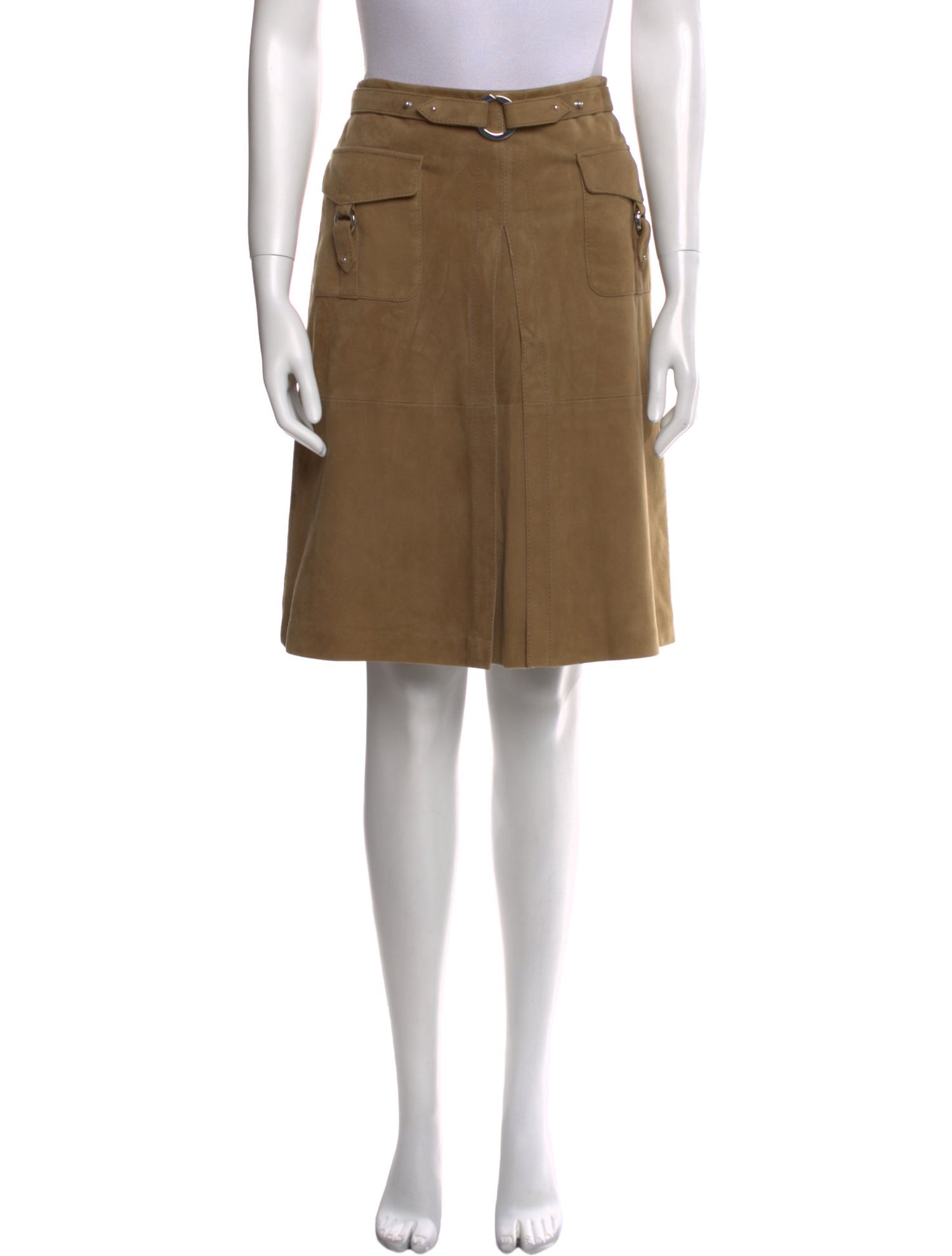 'S Max Mara Leather Knee-Length Skirt