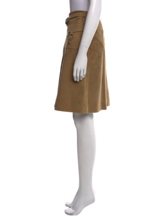 'S Max Mara Leather Knee-Length Skirt