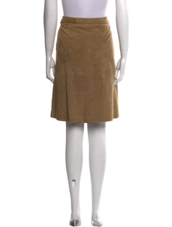 'S Max Mara Leather Knee-Length Skirt