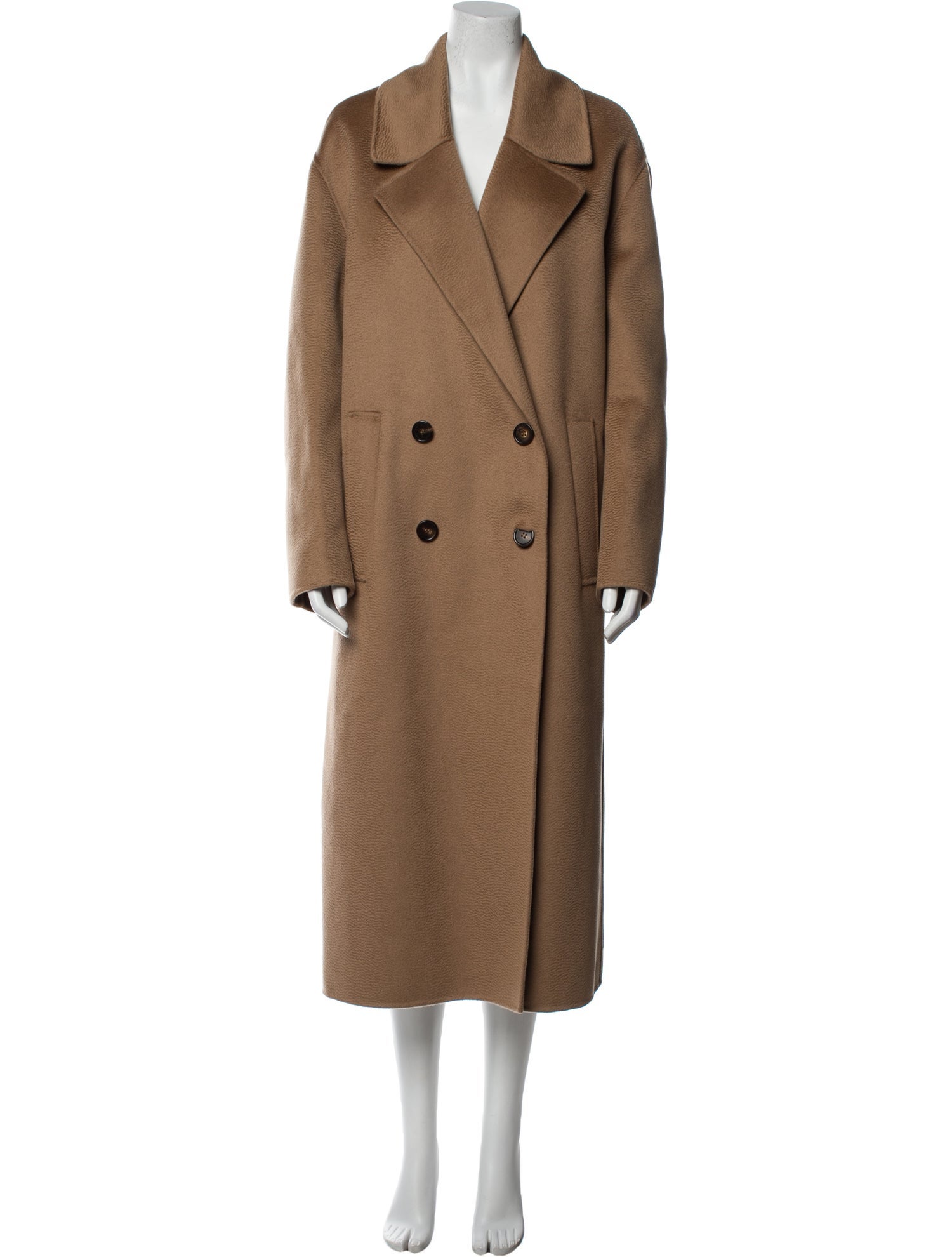'S Max Mara Virgin Wool Faux Fur Coat