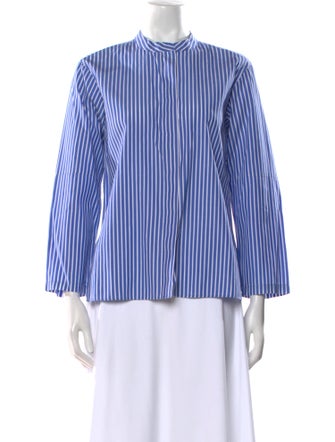 'S Max Mara Striped Mock Neck Blouse