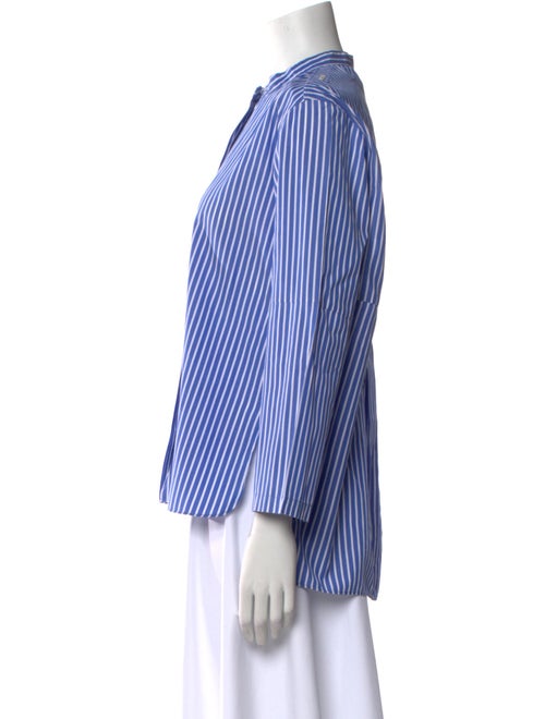 'S Max Mara Striped Mock Neck Blouse