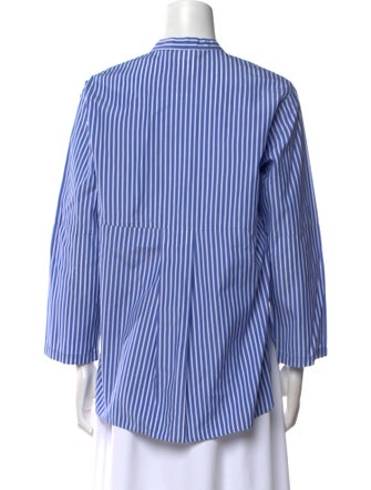 'S Max Mara Striped Mock Neck Blouse