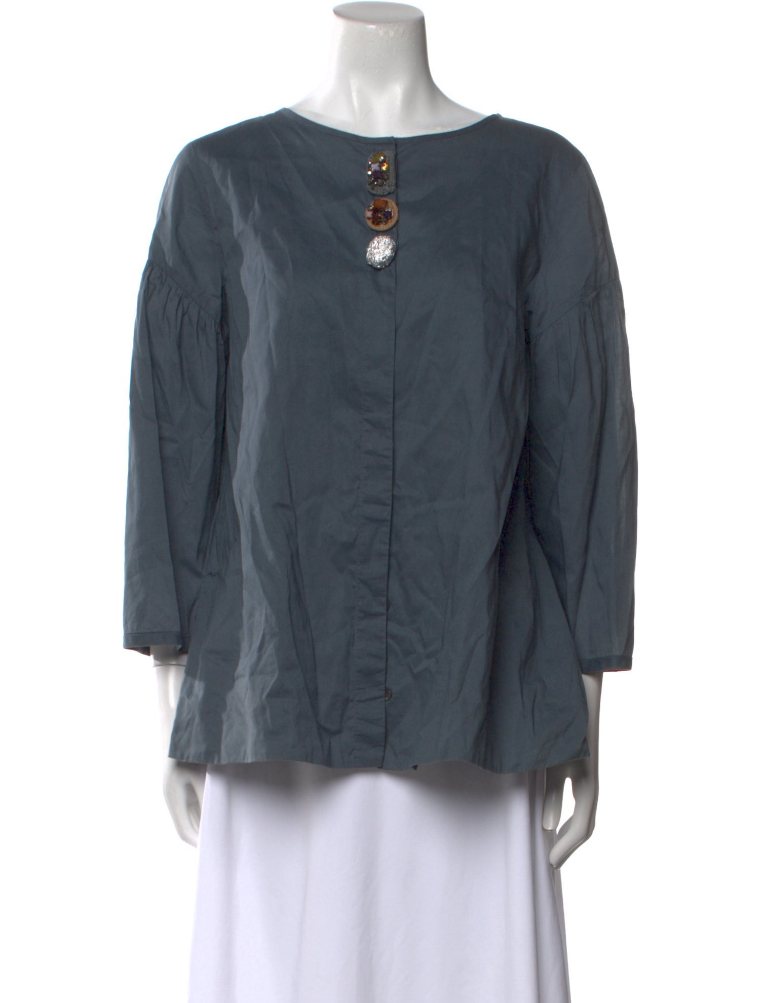 'S Max Mara Bateau Neckline Long Sleeve Blouse