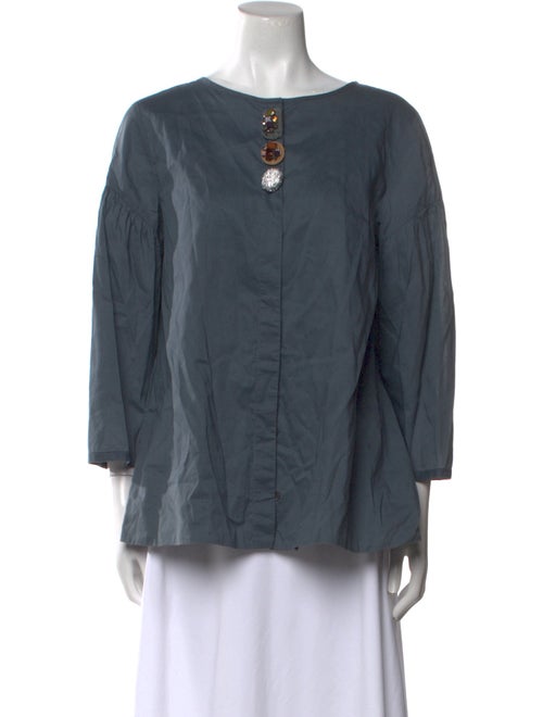 'S Max Mara Bateau Neckline Long Sleeve Blouse