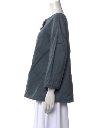 'S Max Mara Bateau Neckline Long Sleeve Blouse