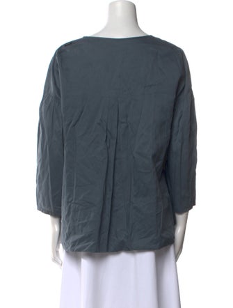 'S Max Mara Bateau Neckline Long Sleeve Blouse