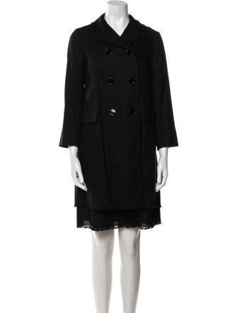 'S Max Mara Linen Raw-Edge Trim Dress Set